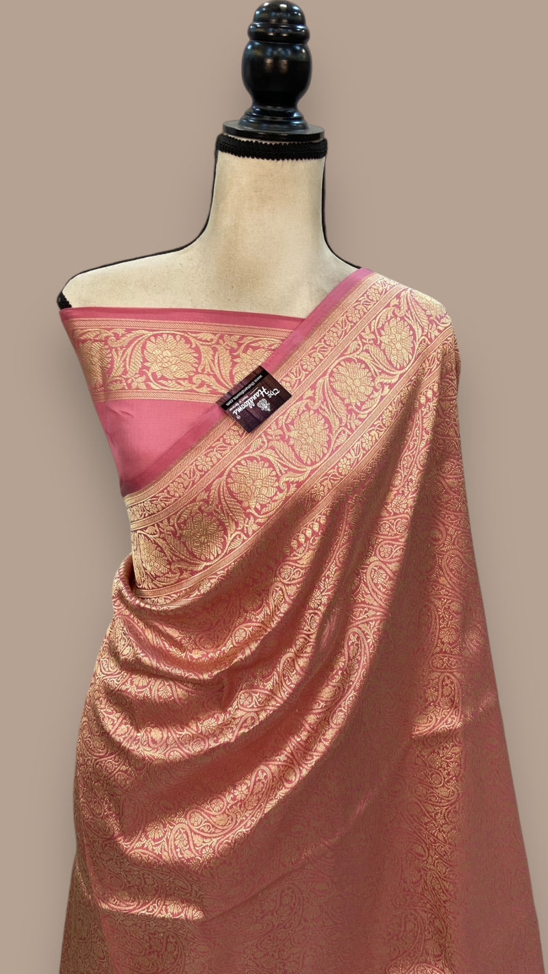 Pure Katan Silk Banarasi Handloom Saree - Tanchui Brocade - The Handlooms