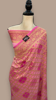 Pure Khaddi Georgette Banarasi Saree -  Gold zari - The Handlooms