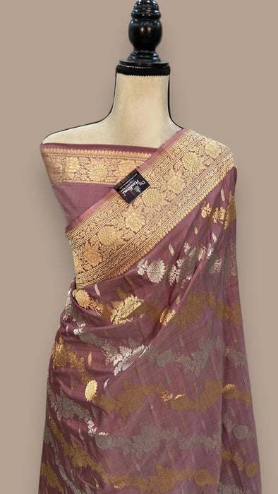 Ektara Pure Katan Silk Banarasi Handloom Saree - All over kadiyal Jaal work