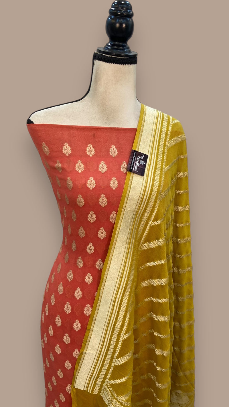 Khaddi Georgette Banarasi Dress material - The Handlooms