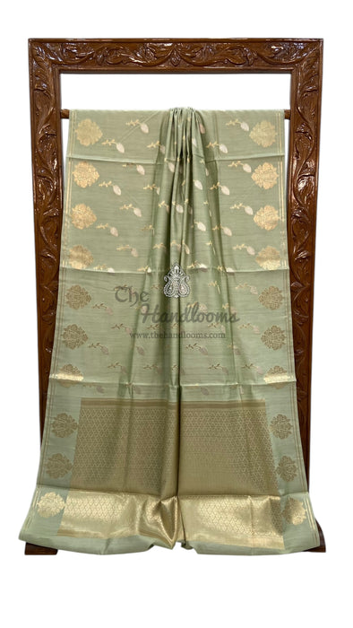 Moonga Georgette Handloom Banarasi Saree