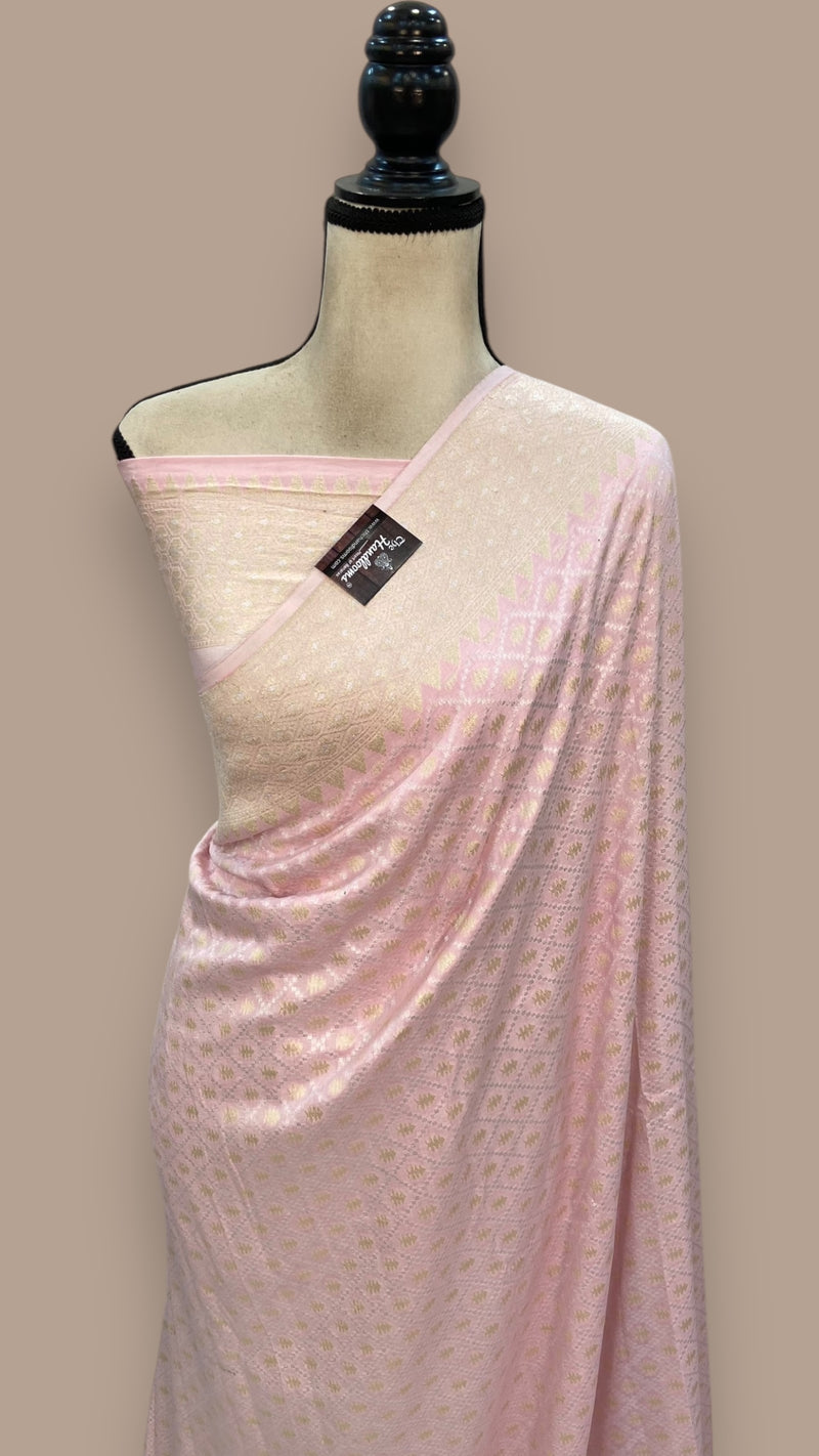 Pure Moonga Khaddi Handloom Banarasi Saree - The Handlooms