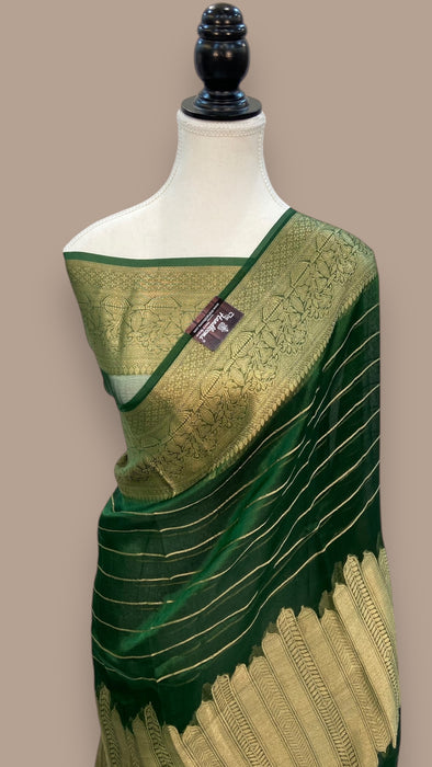 Pure Metallic Tissue Handloom Banarasi Saree