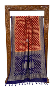 Pure Khaddi Georgette Banarasi Saree -  Gold zari - The Handlooms