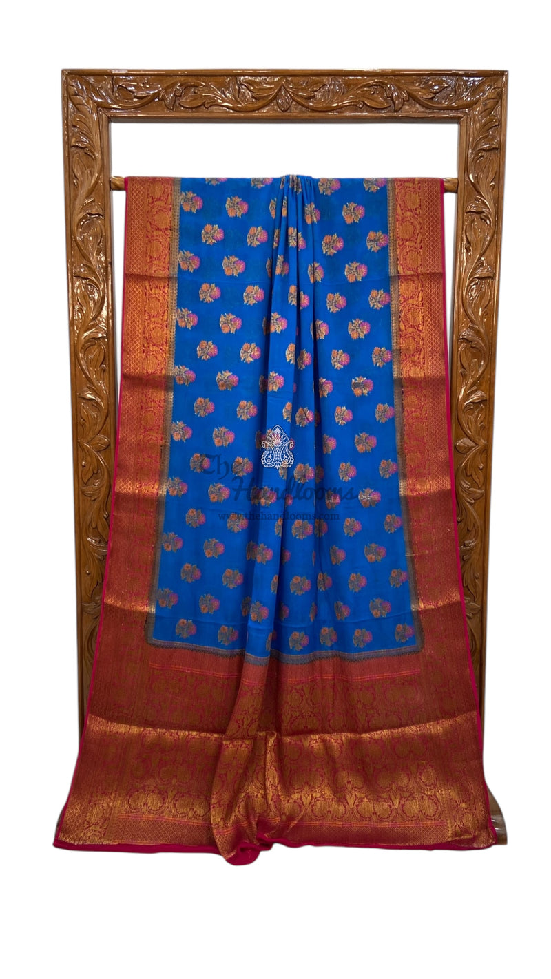 Pure Chiffon Khaddi Banarasi Saree - The Handlooms