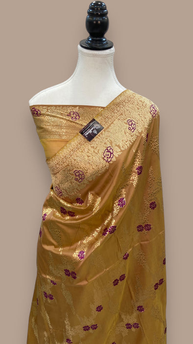 Pure Katan Silk Banarasi Handloom Saree - kadiyal Meenakri