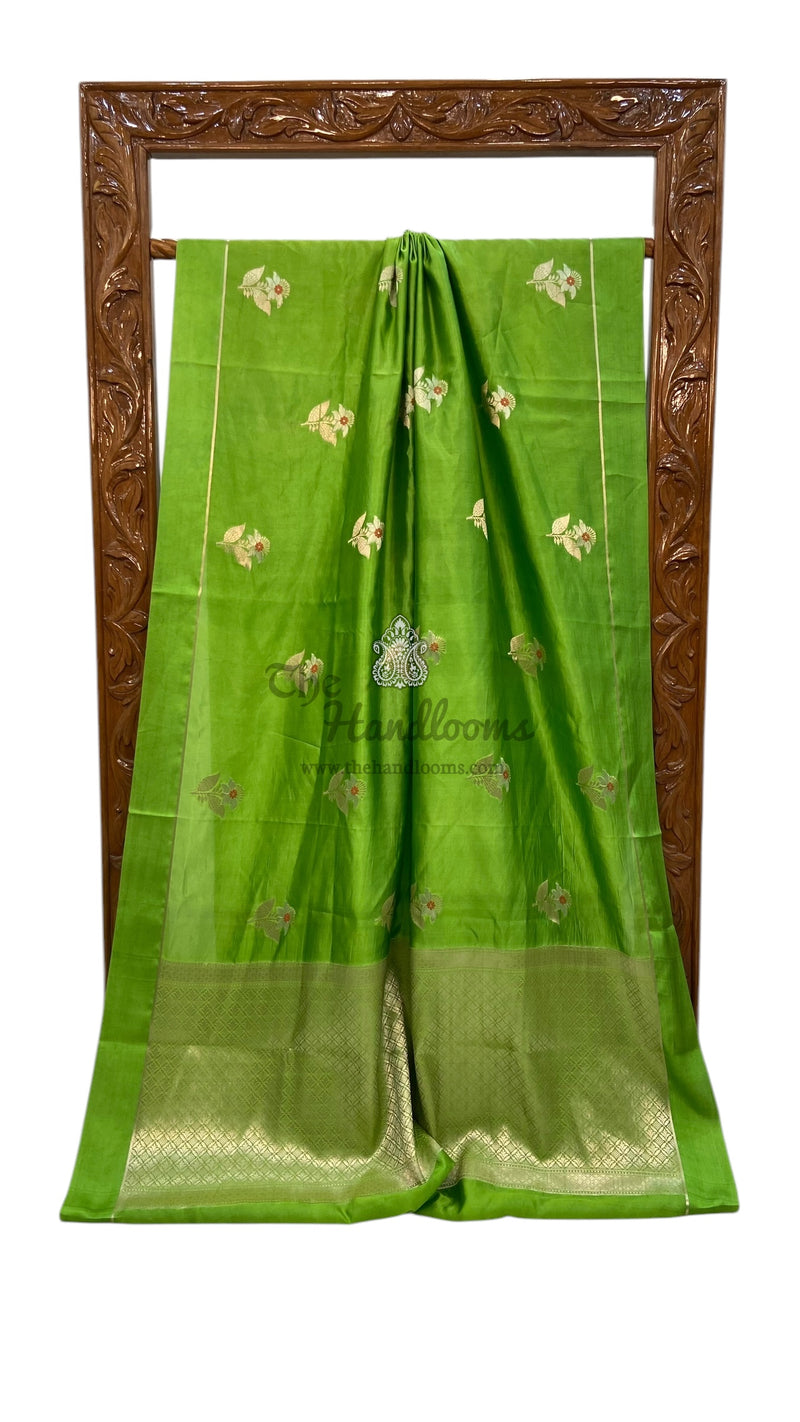 Pure Mango Silk Banarasi Handloom Saree - The Handlooms