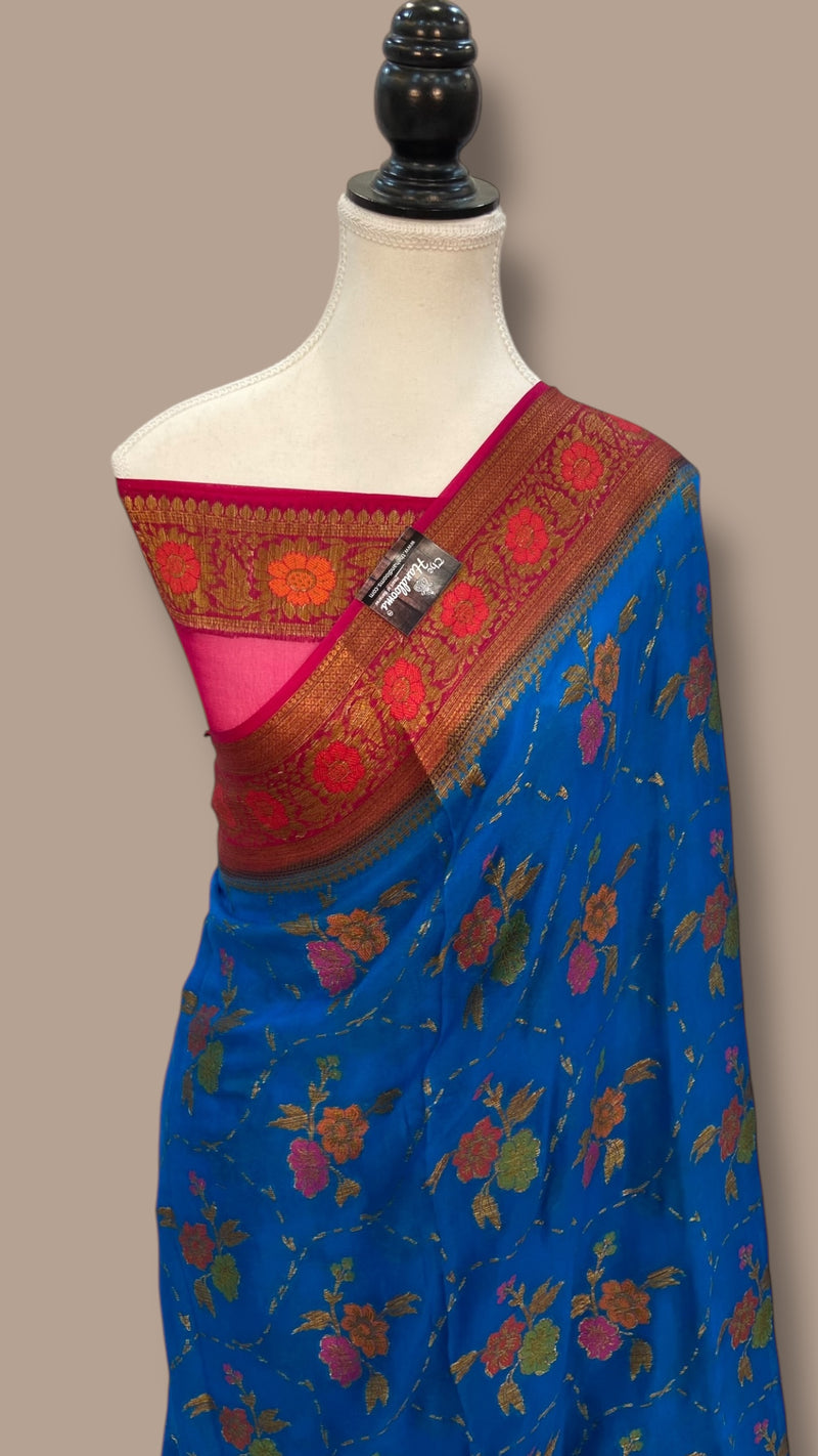 Pure Chiffon Khaddi Banarasi Saree - The Handlooms