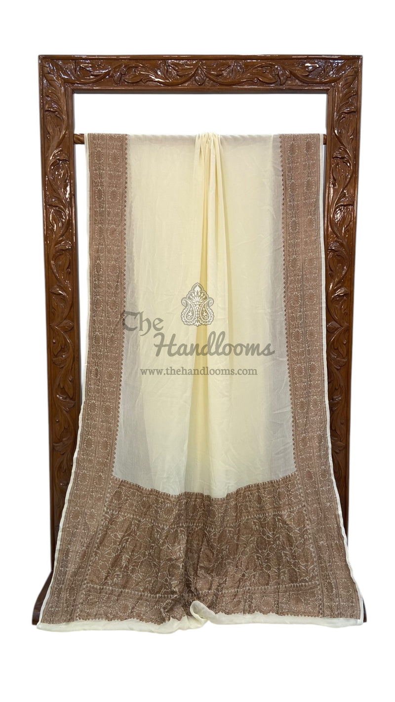 Pure Khaddi Georgette Handloom Banarasi Saree - The Handlooms