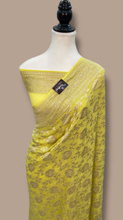 Khaddi Georgette Handloom Banarasi Saree - The Handlooms