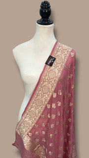 Khaddi Georgette Handloom Banarasi Dupatta - The Handlooms
