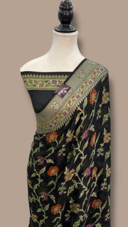 Pure Chiffon Khaddi Banarasi Saree - The Handlooms