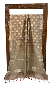 Pure Kora Tissue Crush Handloom Banarasi Saree - The Handlooms