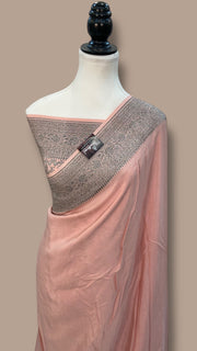 Pure Khaddi Crepe Georgette Handloom Banarasi Saree - The Handlooms
