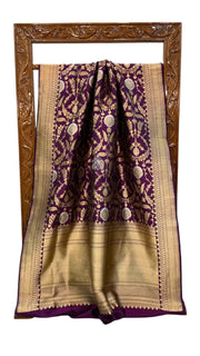 Pure Katan Silk Banarasi Handloom Saree - All over Sona Roopa Jaal Work - The Handlooms
