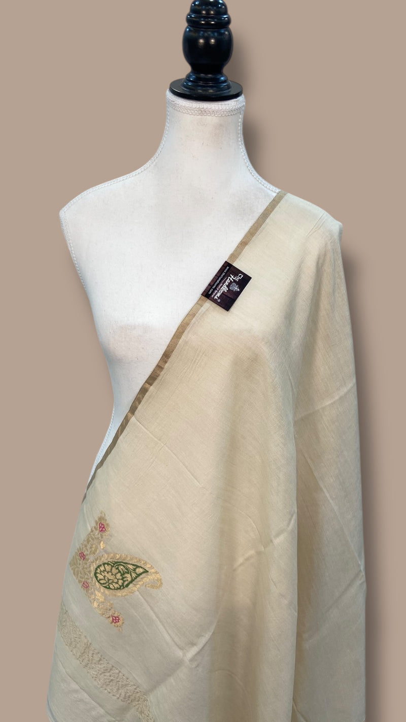 Pure Moonga handloom Dupatta - The Handlooms