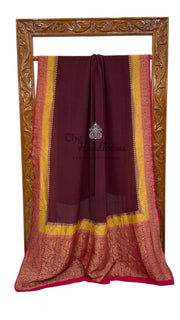 Pure Khaddi Georgette Handloom Banarasi Saree - The Handlooms