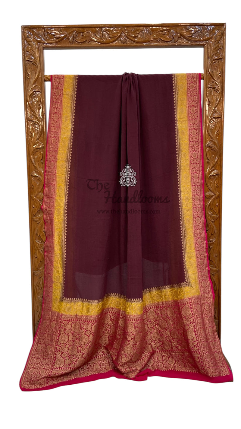 Pure Khaddi Georgette Handloom Banarasi Saree - The Handlooms