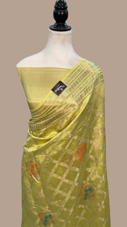 Pure Mango Silk Banarasi Handloom Saree - The Handlooms