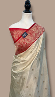 Pure Katan Silk Banarasi Handloom Saree - All over Kadua motifs - The Handlooms