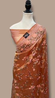 Pure Tissue Handloom Banarasi Saree With Chikankari - The Handlooms
