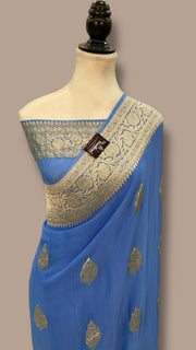 Pure Georgette Handloom Banarasi Saree - The Handlooms