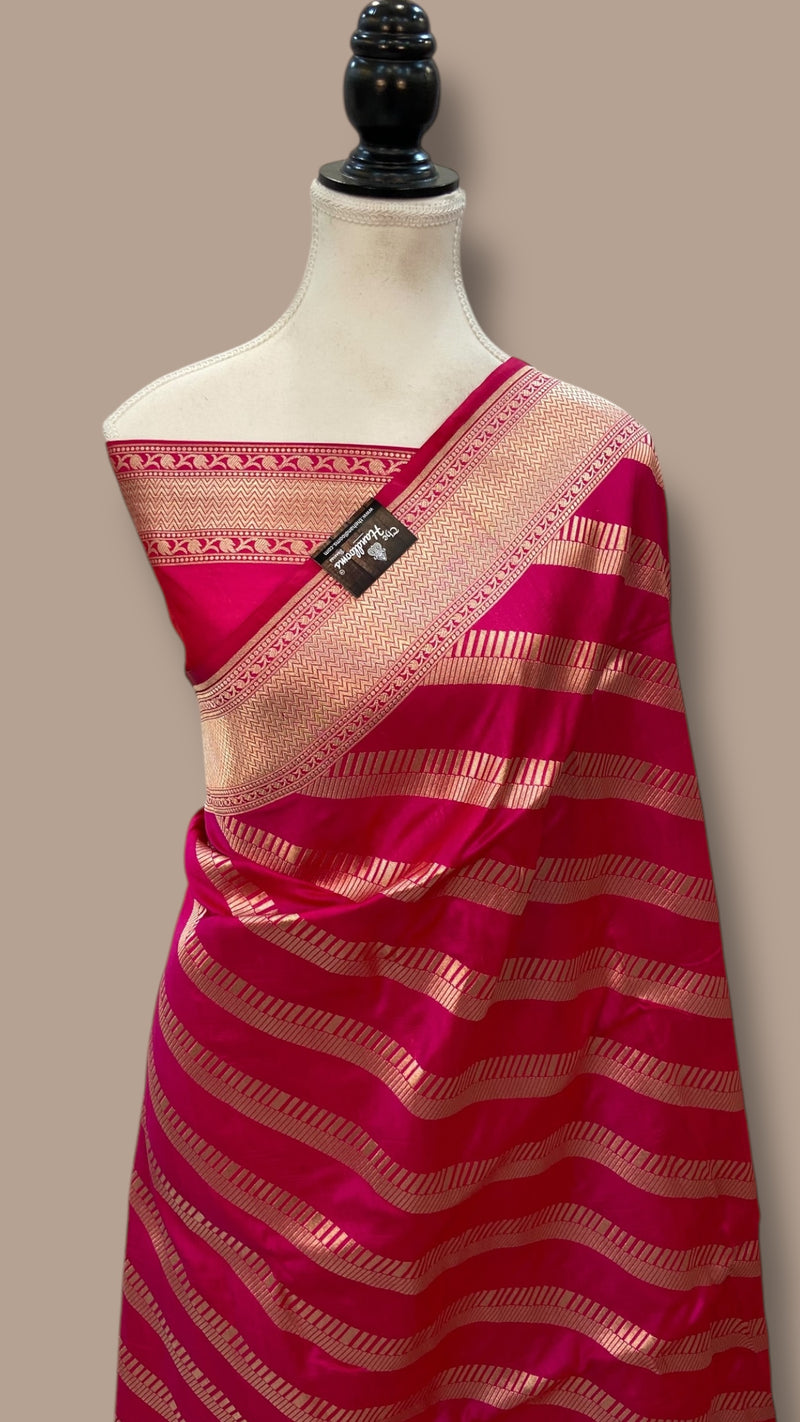 Pure Katan Silk Banarasi Handloom Saree - All Over Jaal Work - The Handlooms