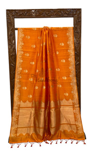 Pure Katan Silk Banarasi Handloom Saree - All over Kadua motifs - The Handlooms