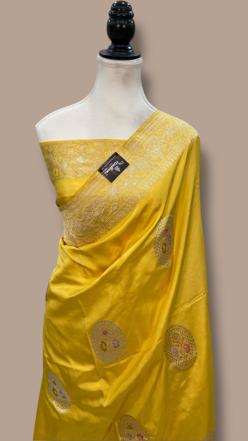 Ektara Pure Katan Silk Banarasi Handloom Saree - All over kadiyal Jaal work - The Handlooms