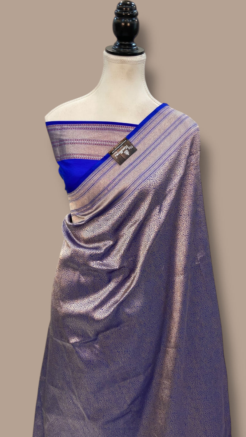 Regal Pure Katan Silk Banarasi Saree – Handwoven Tanchui Brocade - The Handlooms