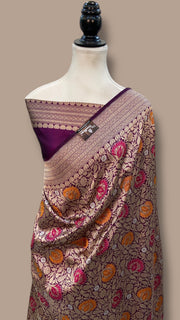 Regal Pure Katan Silk Banarasi Saree – Handwoven Tanchui Brocade - The Handlooms