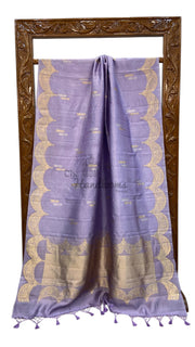 Pure Katan Silk Banarasi Handloom Saree - All over Sona Roopa Kadua motifs - The Handlooms