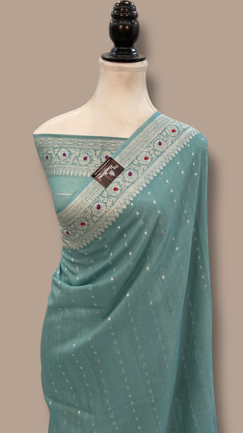 Moonga Georgette Handloom Banarasi Saree - The Handlooms