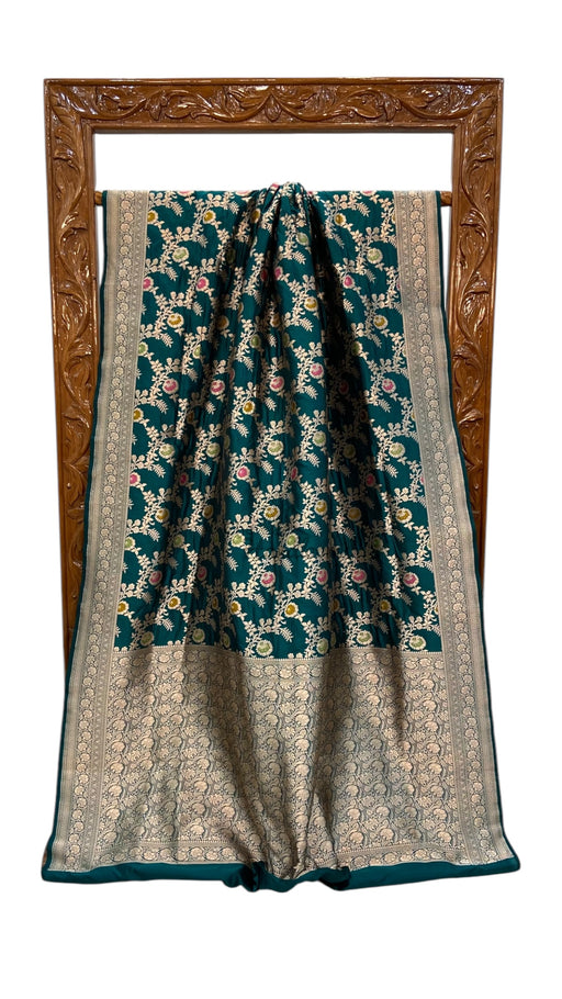 Pure Katan Silk Banarasi Handloom Saree - All over Jaal work With Meenakari - The Handlooms