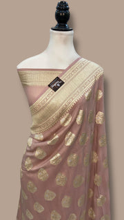 Moonga Georgette Handloom Banarasi Saree - The Handlooms