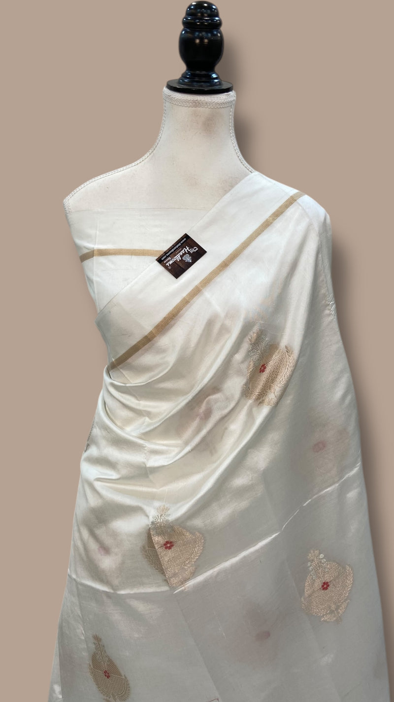 Pure Mango Silk Banarasi Handloom Saree - The Handlooms