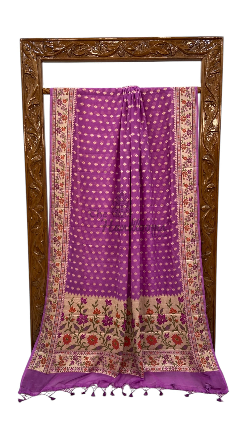 Pure Chiffon Khaddi Banarasi Saree - The Handlooms