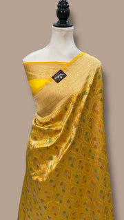 Regal Pure Katan Silk Banarasi Saree – Handwoven Tanchui Brocade - The Handlooms