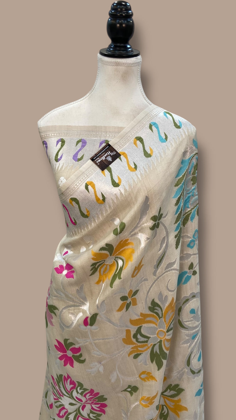 Tussar Georgette Handloom Banarasi Saree - The Handlooms