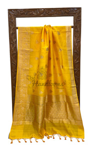 Pure Katan Silk Banarasi Handloom Saree - All over Kadua motifs - The Handlooms