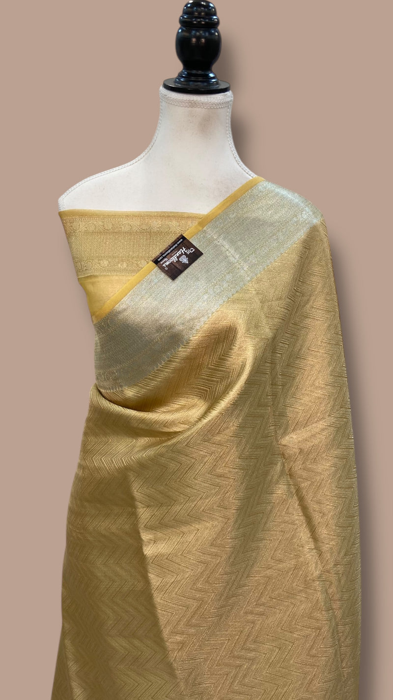 Pure Kora Tissue Tanchui Handloom Banarasi Saree - The Handlooms