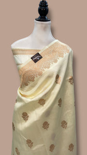 Pure Katan Silk Banarasi Handloom Saree - All over Kadua motifs - The Handlooms