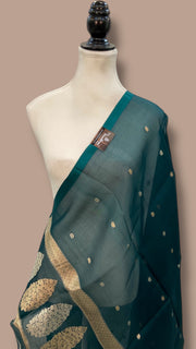 Pure kora Banarasi Handloom Dupatta - The Handlooms