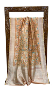 Ektara Pure Katan Silk Banarasi Handloom Saree - All over kadiyal Jaal work - The Handlooms