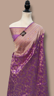 Pure Katan Silk Banarasi Handloom Saree - All over Jaal work With Meenakari - The Handlooms