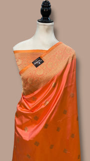 Pure Katan Silk Banarasi Handloom Saree - All over Kadua motifs - The Handlooms