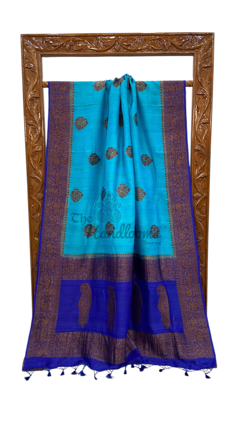 Tussar Georgette Handloom Banarasi Saree - Antique Zari - The Handlooms