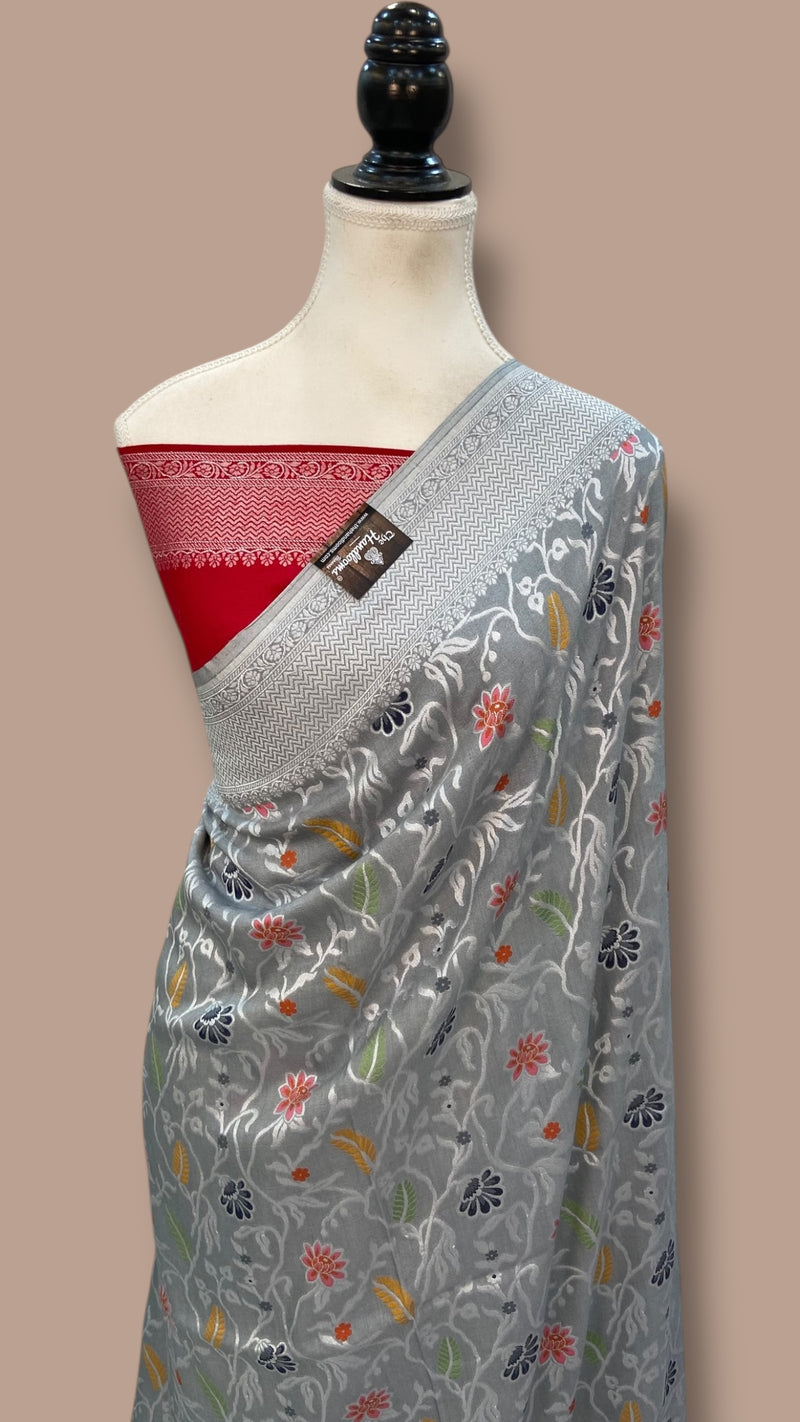 Moonga Georgette Handloom Banarasi Saree - Tilfi - The Handlooms