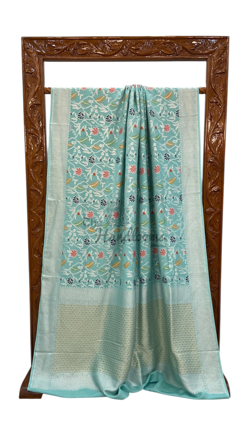 Moonga Georgette Handloom Banarasi Saree - Tilfi - The Handlooms