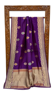Pure Katan Silk Banarasi Handloom Saree - All over Kadua motifs With Meenakari - The Handlooms